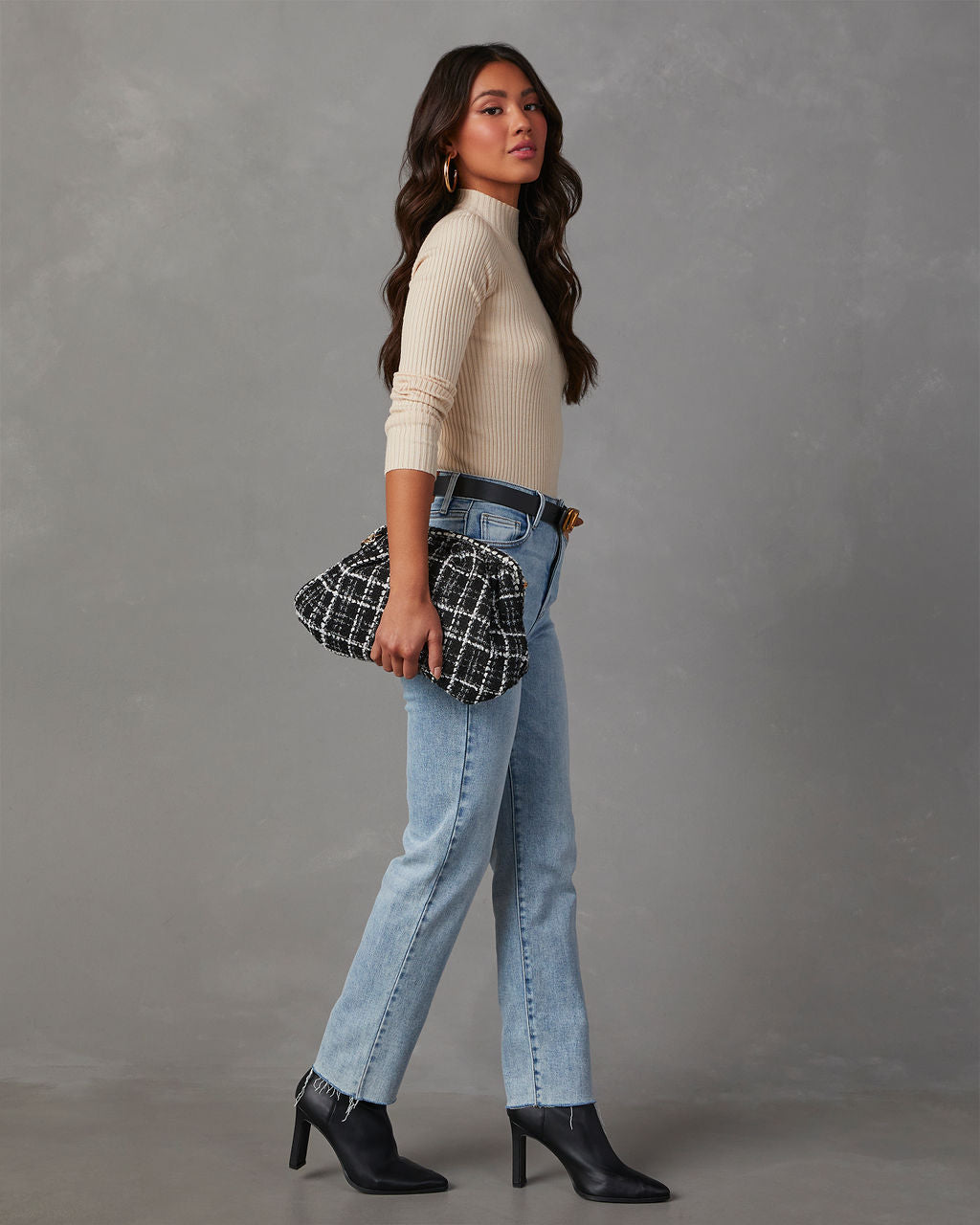 Naomi Ribbed Mock Neck Long Sleeve Top-Vogue Logic