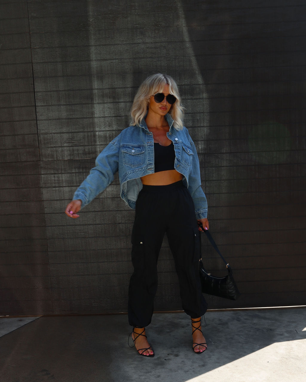 Jorise Cropped Denim Jacket-Vogue Logic