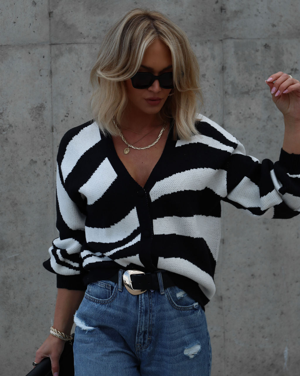 Outside The Box Knit Button Front Cardigan-Vogue Logic