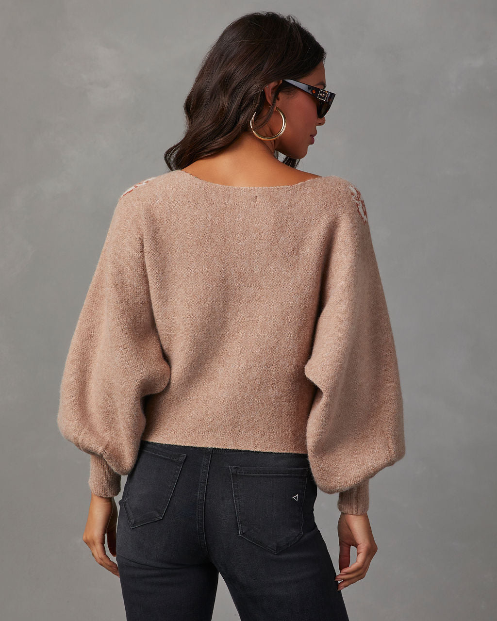 Fall Roses Floral Pullover Sweater-Vogue Logic