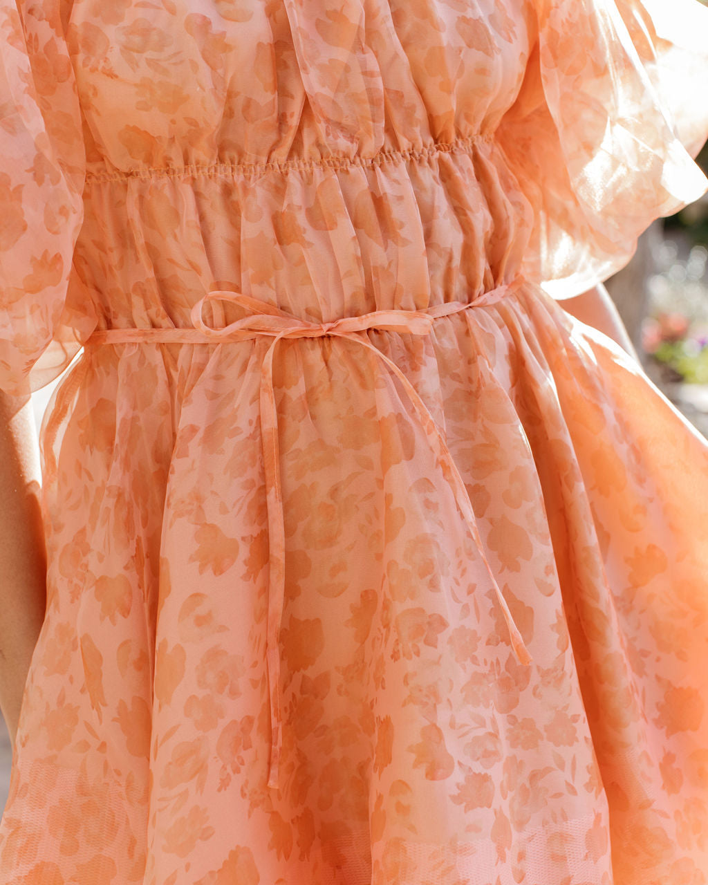 Good Romance Floral Organza Puff Sleeve Mini Dress-Vogue Logic