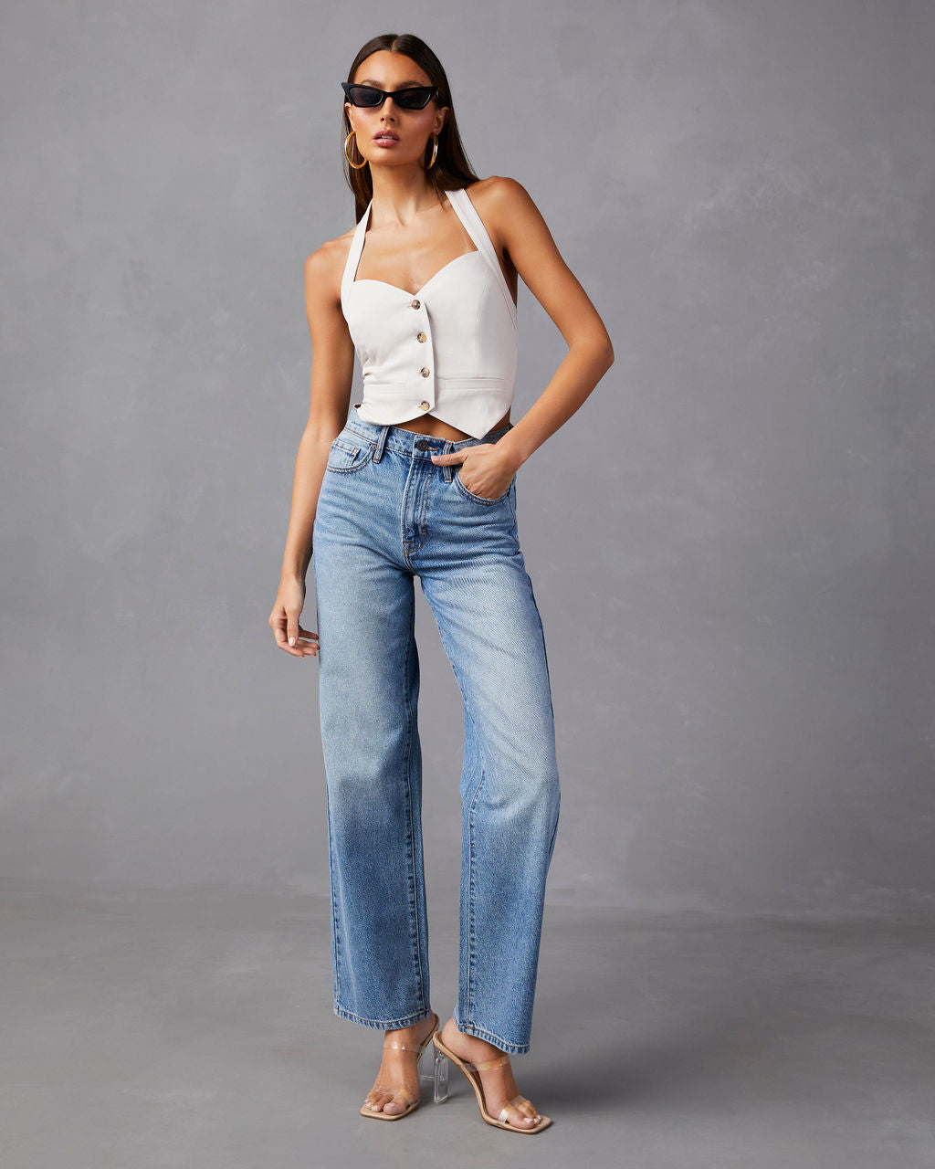 Brandis High Rise Straight Leg Jeans-Vogue Logic