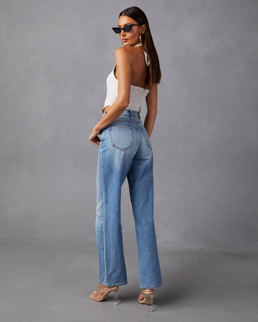 Brandis High Rise Straight Leg Jeans-Vogue Logic
