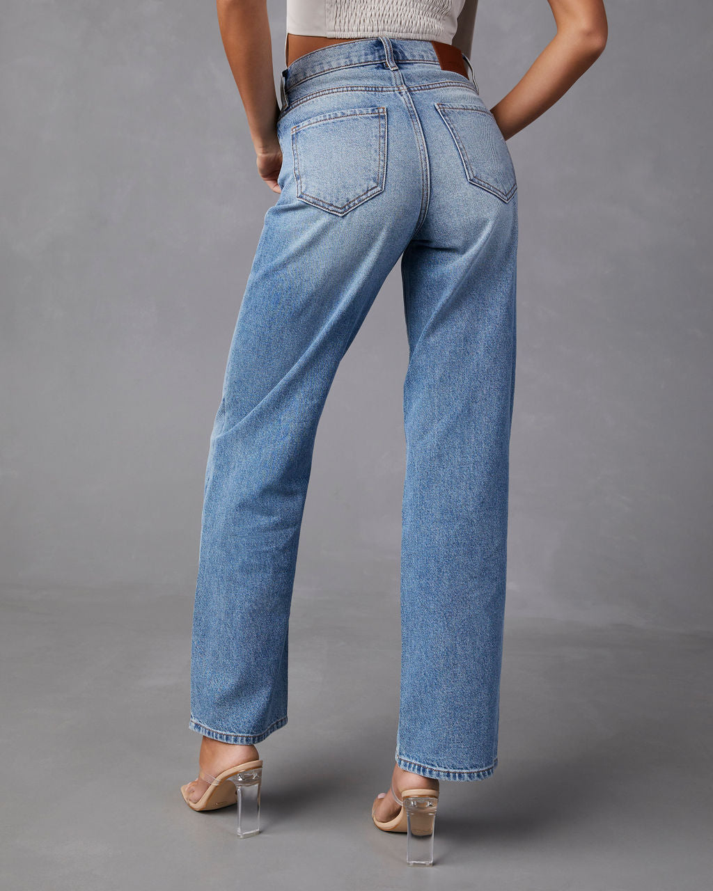 Brandis High Rise Straight Leg Jeans-Vogue Logic