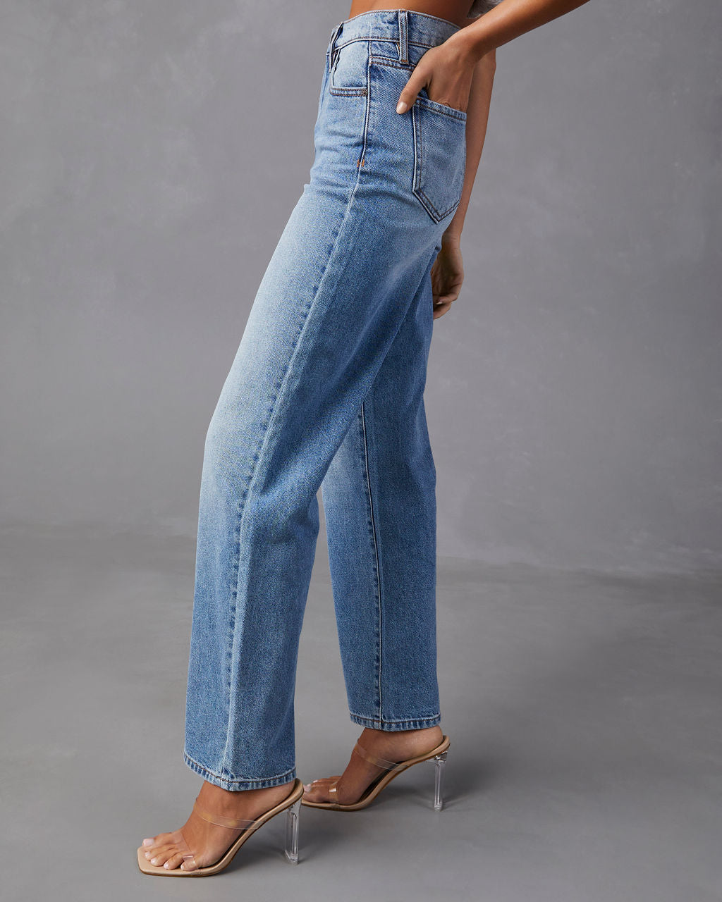 Brandis High Rise Straight Leg Jeans-Vogue Logic