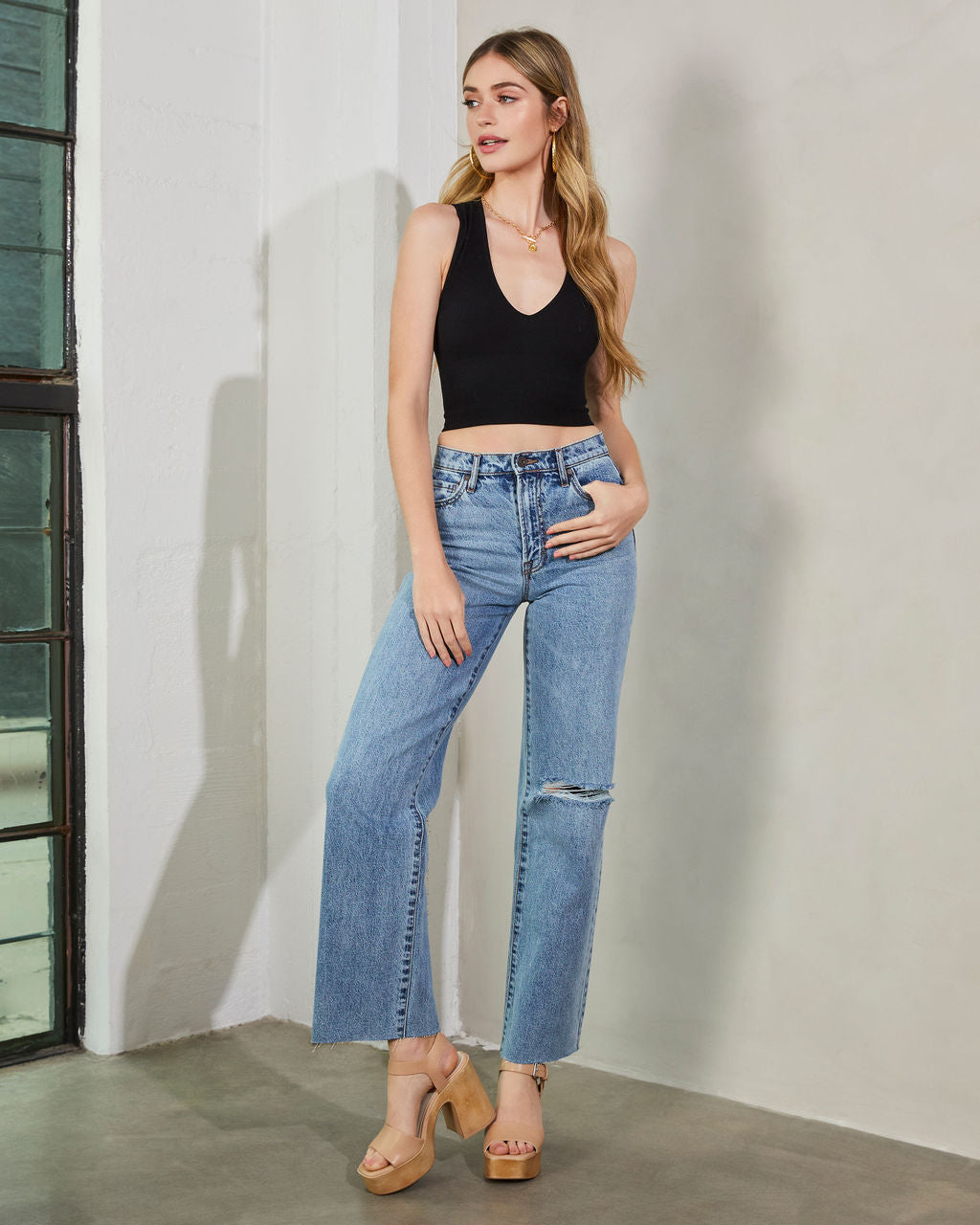 Woolridge High Rise Straight Leg Jeans-Vogue Logic