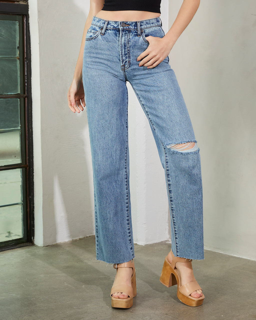 Woolridge High Rise Straight Leg Jeans-Vogue Logic