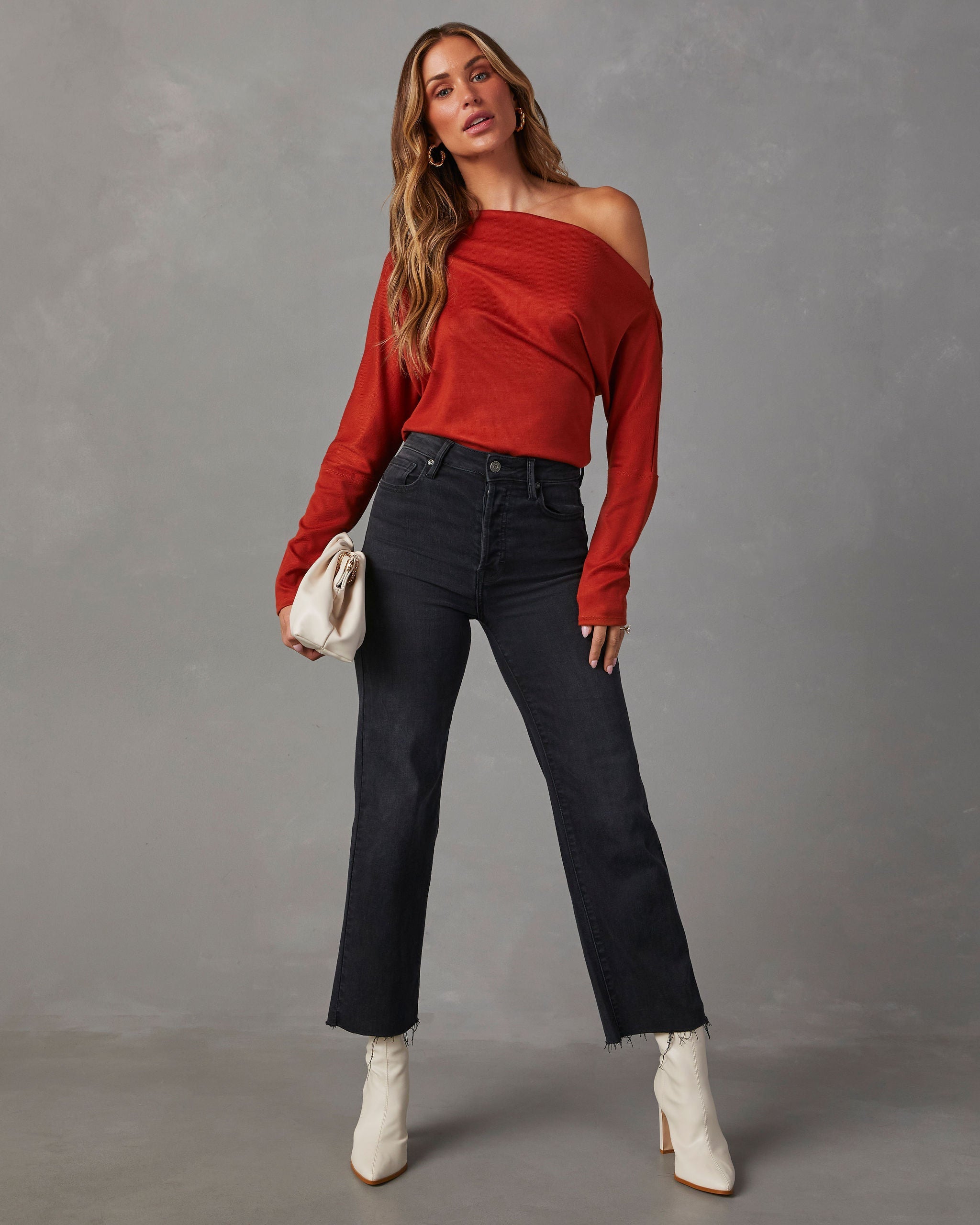 A Wow Moment Asymmetrical Long Sleeve Top-Vogue Logic