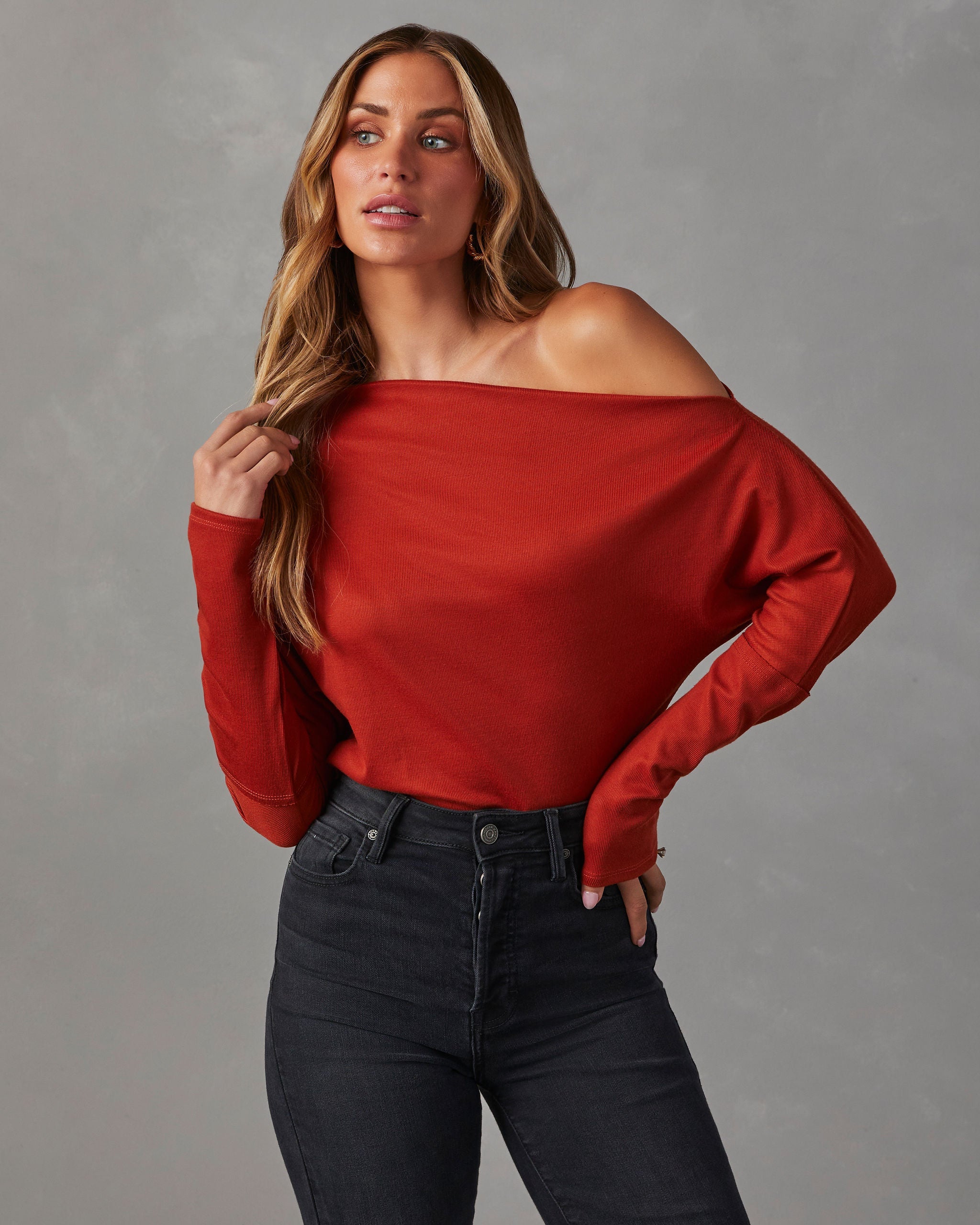 A Wow Moment Asymmetrical Long Sleeve Top-Vogue Logic