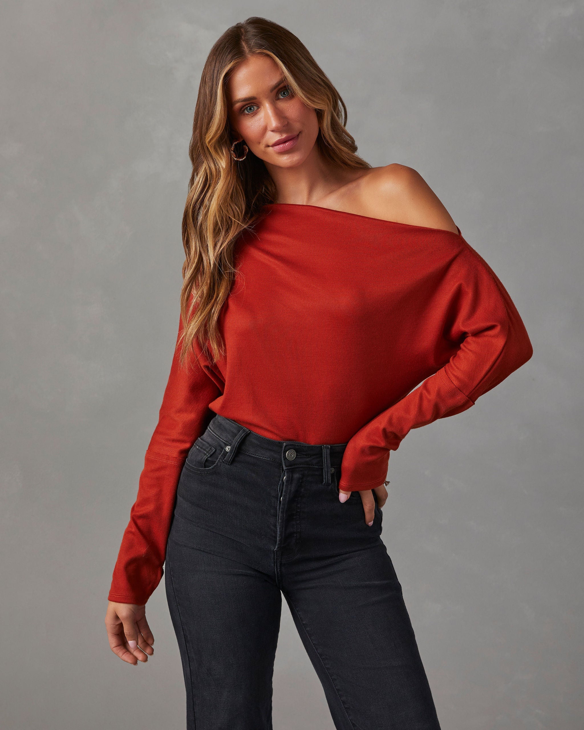 A Wow Moment Asymmetrical Long Sleeve Top-Vogue Logic