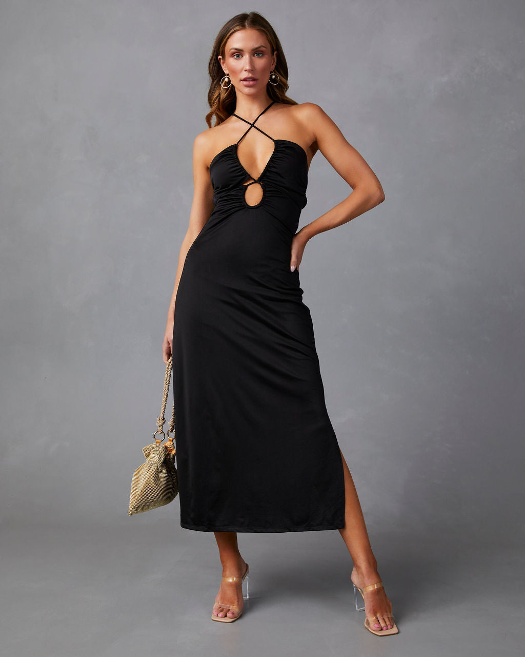 Sweet Amore Cutout Midi Dress-Vogue Logic