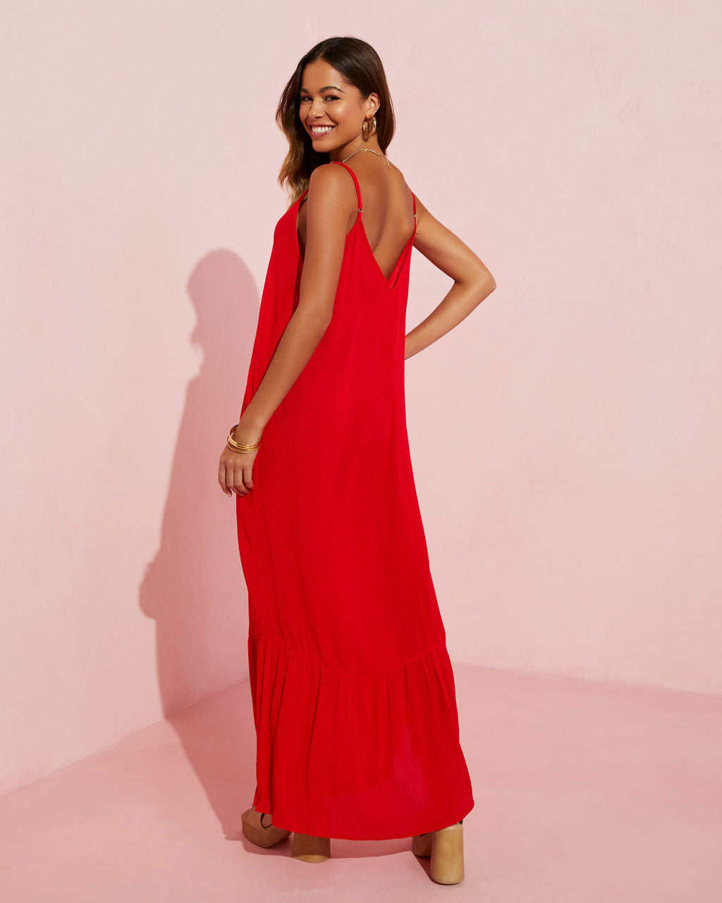 Kimonie Pocketed Maxi Dress-Vogue Logic