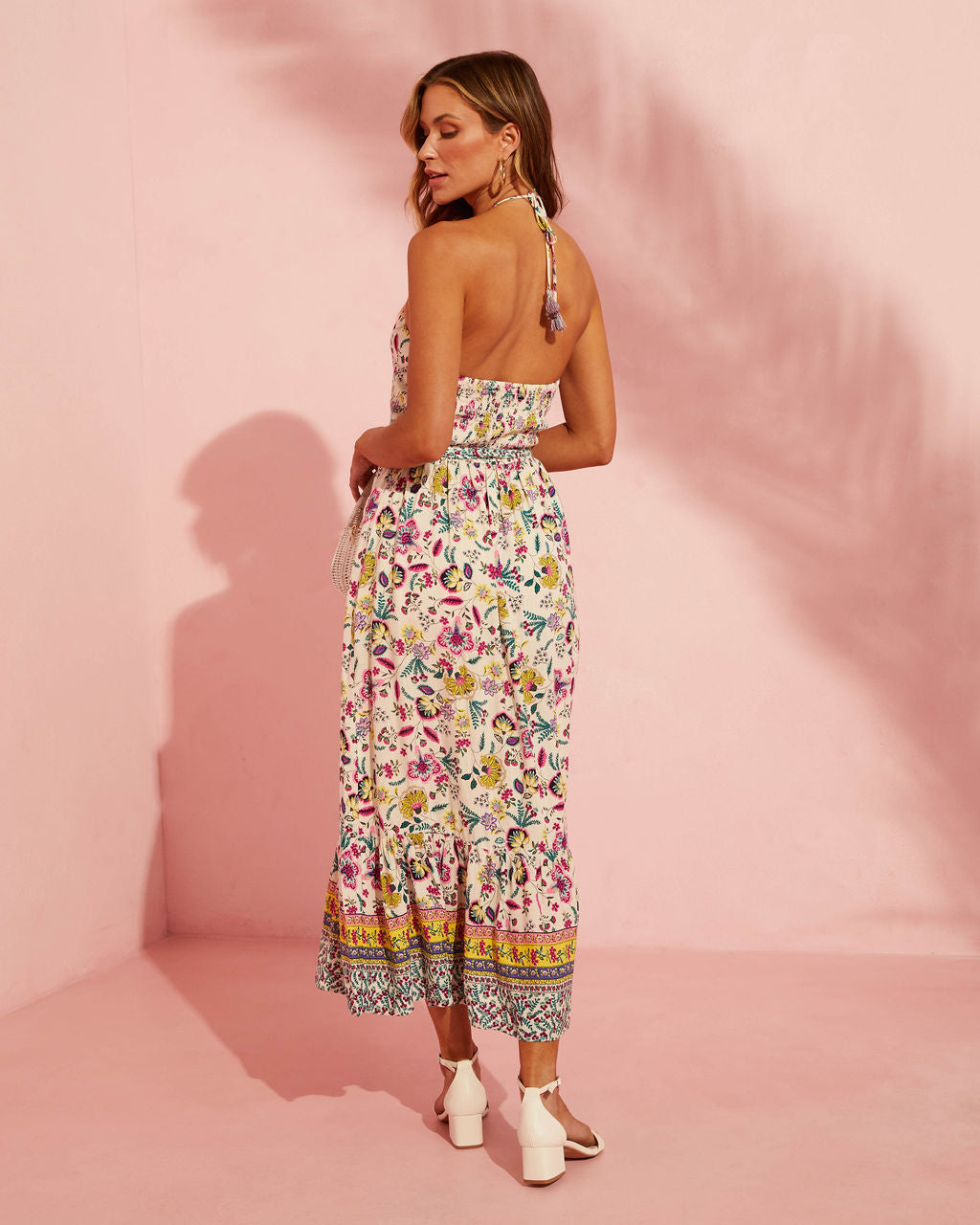 Greyson Halter Floral Maxi Dress-Vogue Logic