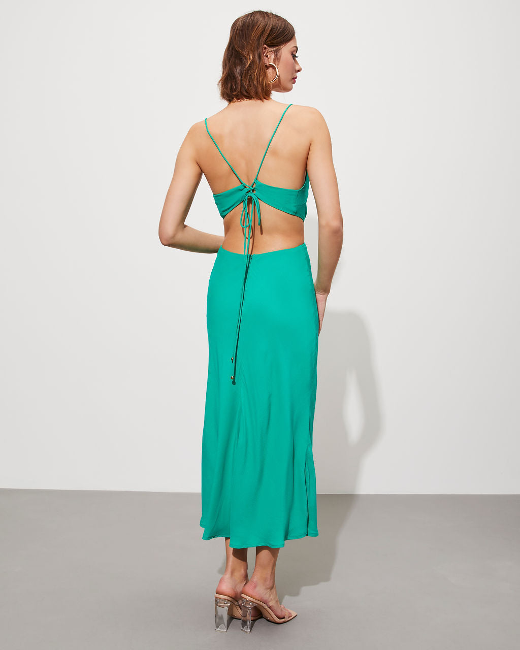 Seraphine Cowl Neck Cutout Midi Dress-Vogue Logic