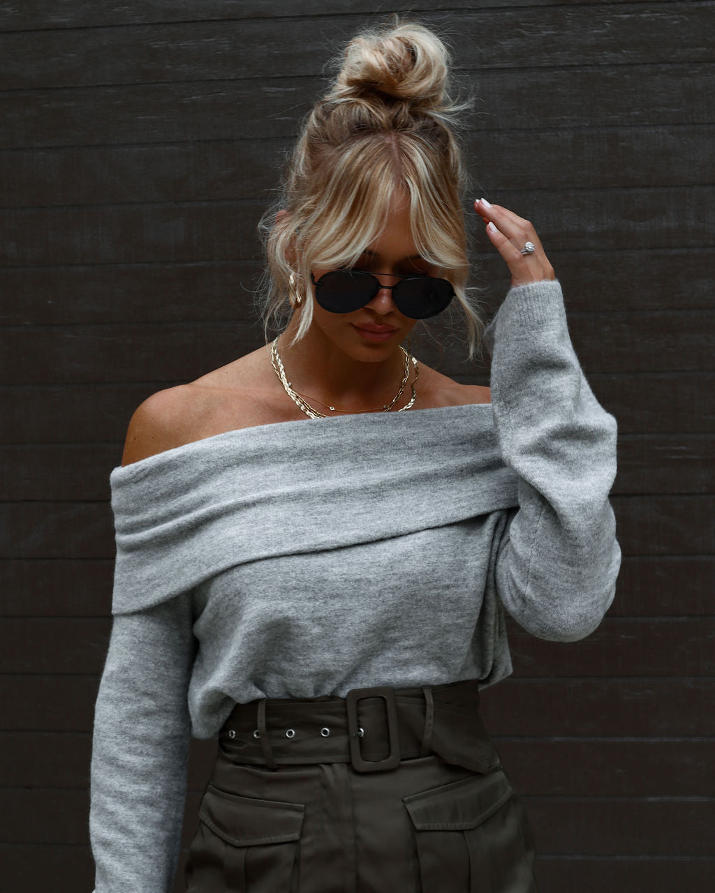 Dreamworld Off The Shoulder Pullover Sweater-Vogue Logic