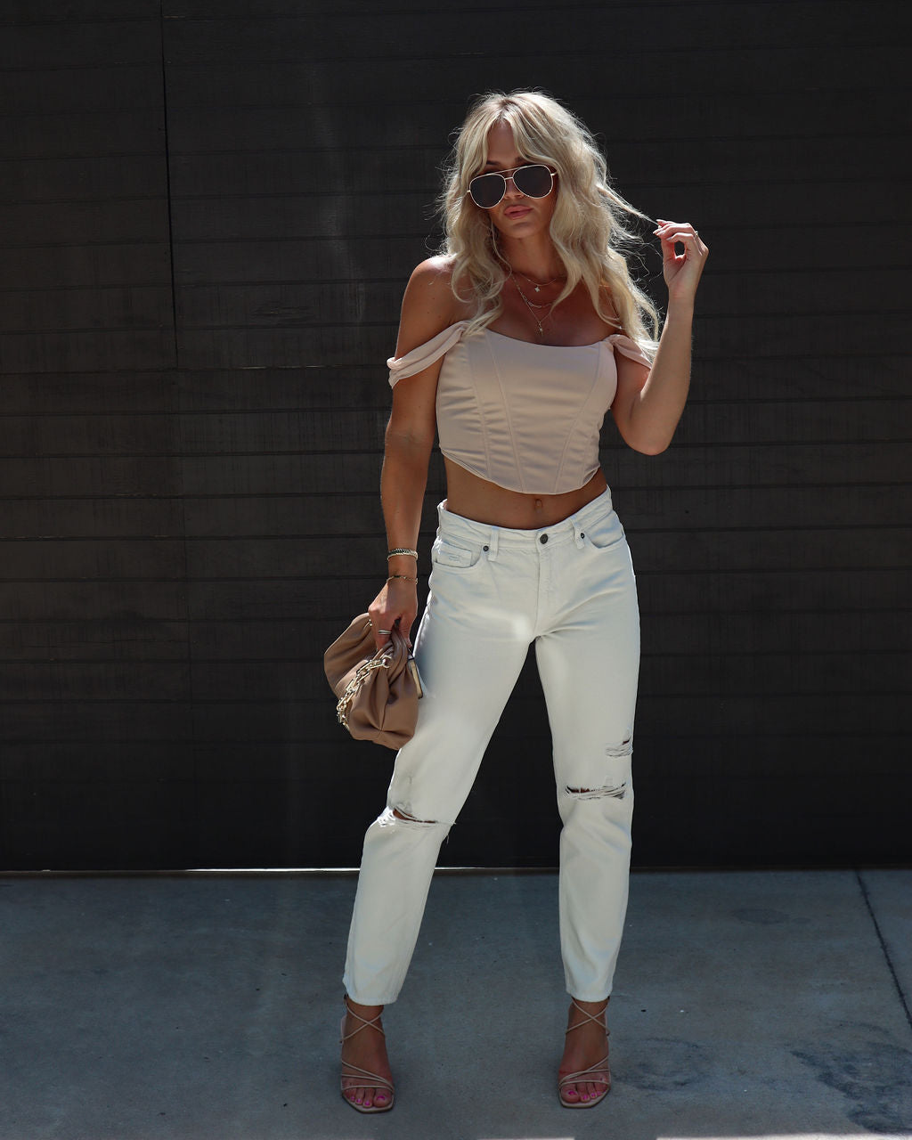 Mita High Rise Distressed Straight Jeans-Vogue Logic