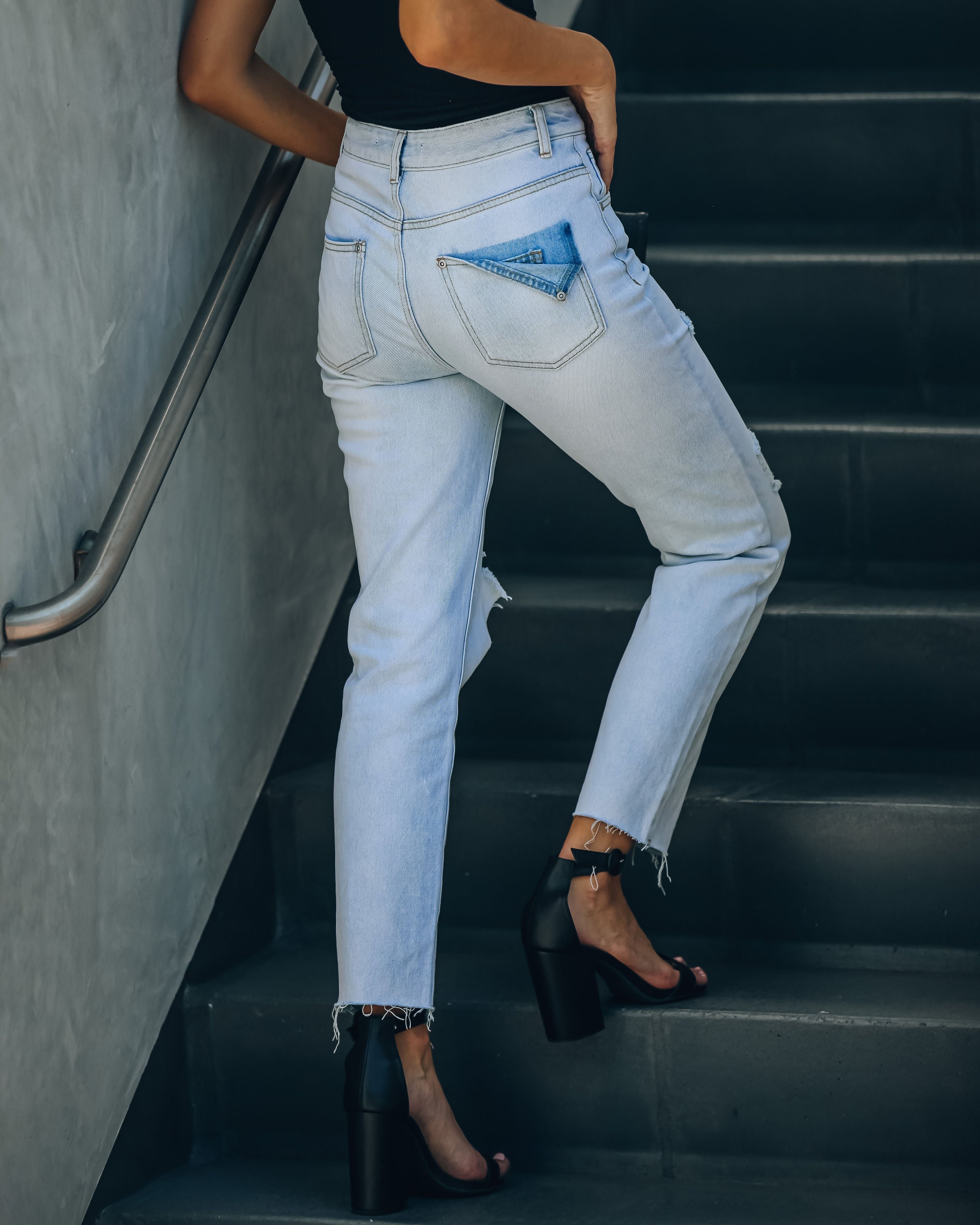 Mila High Rise Distressed Denim-Vogue Logic