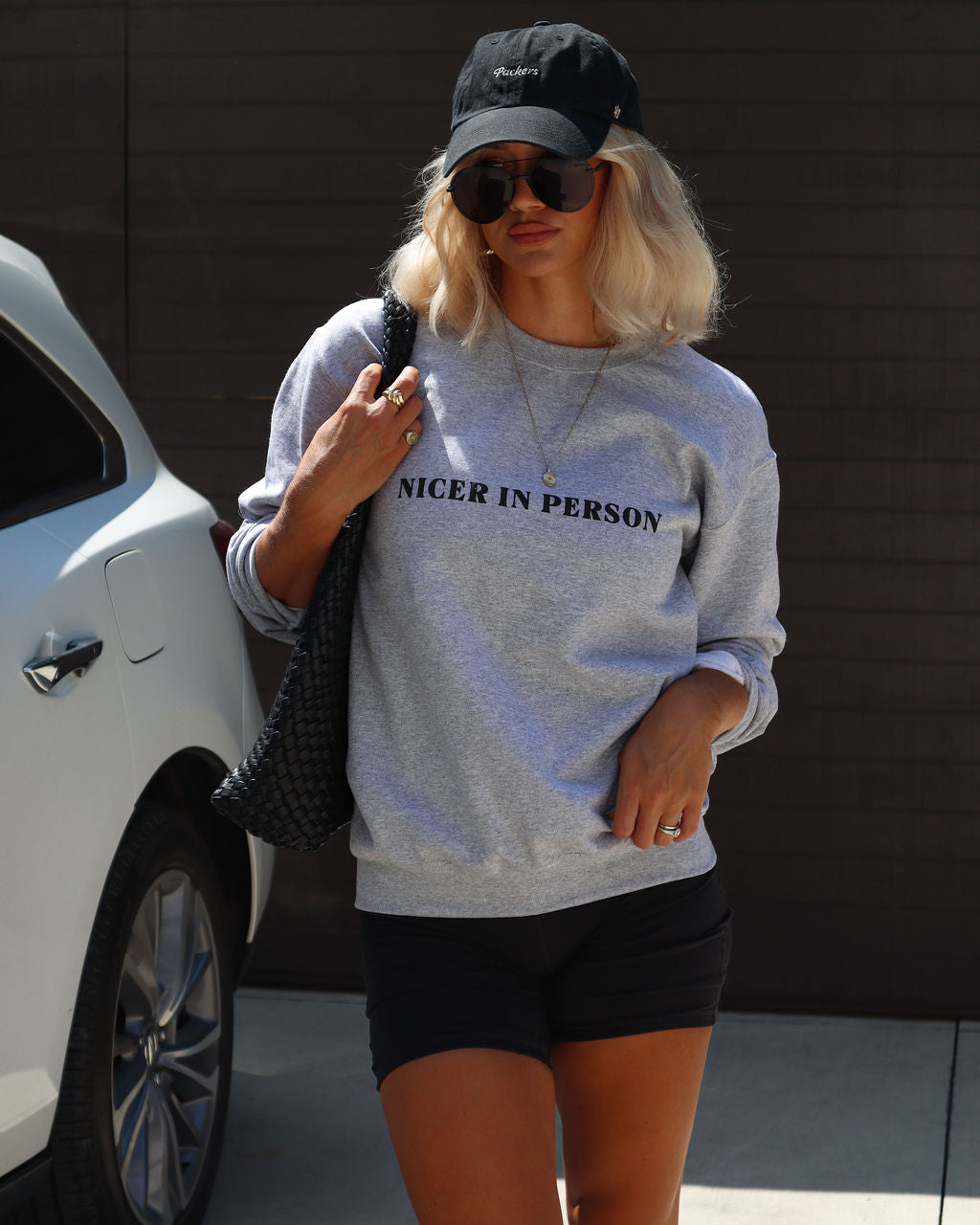 Nicer In Person Pullover Sweatshirt-Vogue Logic