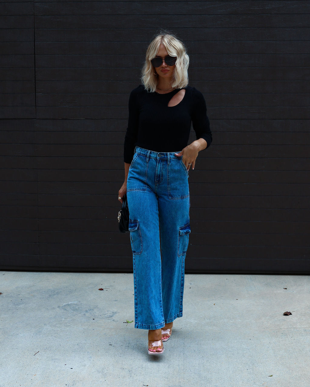 Montclair Cutout Ribbed Knit Sweater Top-Vogue Logic