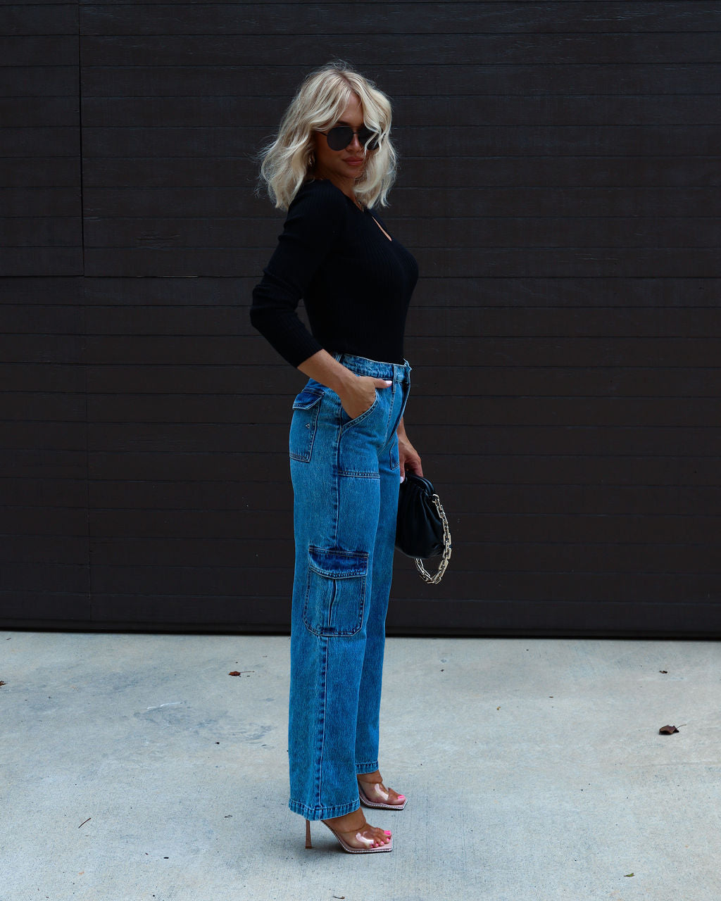 Montclair Cutout Ribbed Knit Sweater Top-Vogue Logic