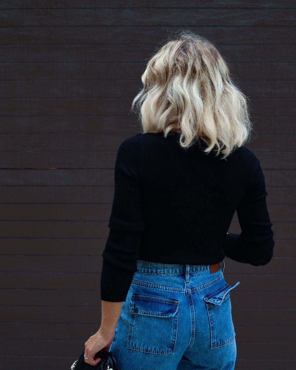 Montclair Cutout Ribbed Knit Sweater Top-Vogue Logic