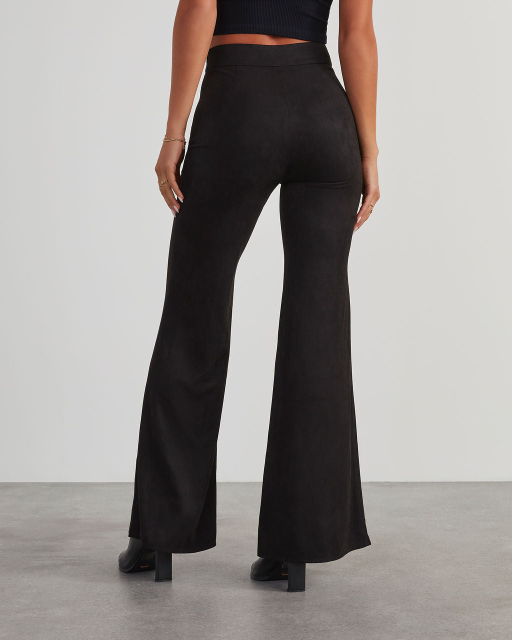 Born With It Faux Suede Wide Leg Pants-Vogue Logic