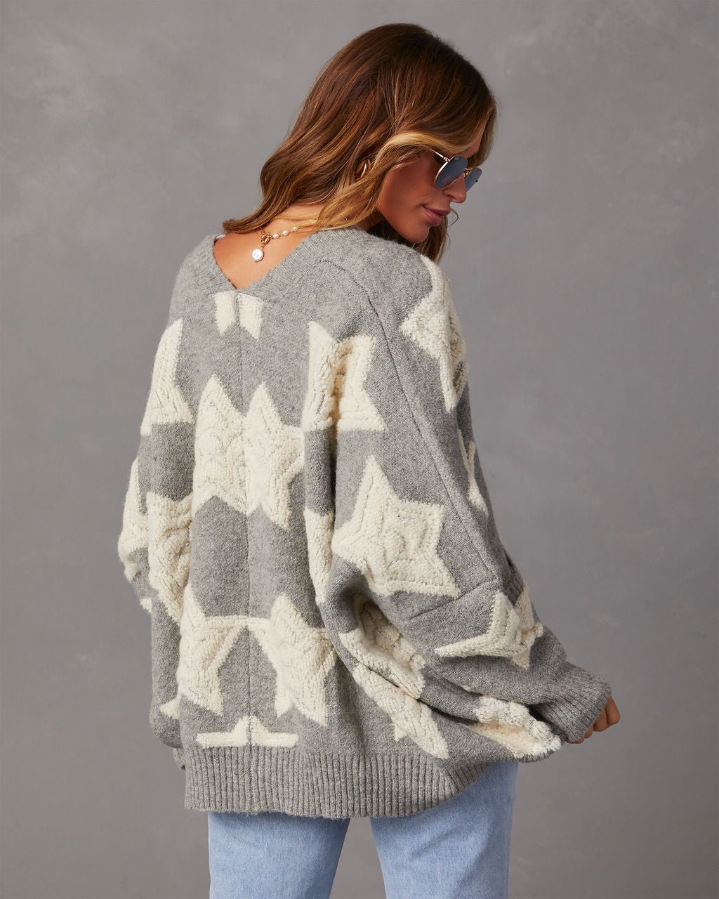 Chasing The Stars Pocketed Oversized Cardigan-Vogue Logic