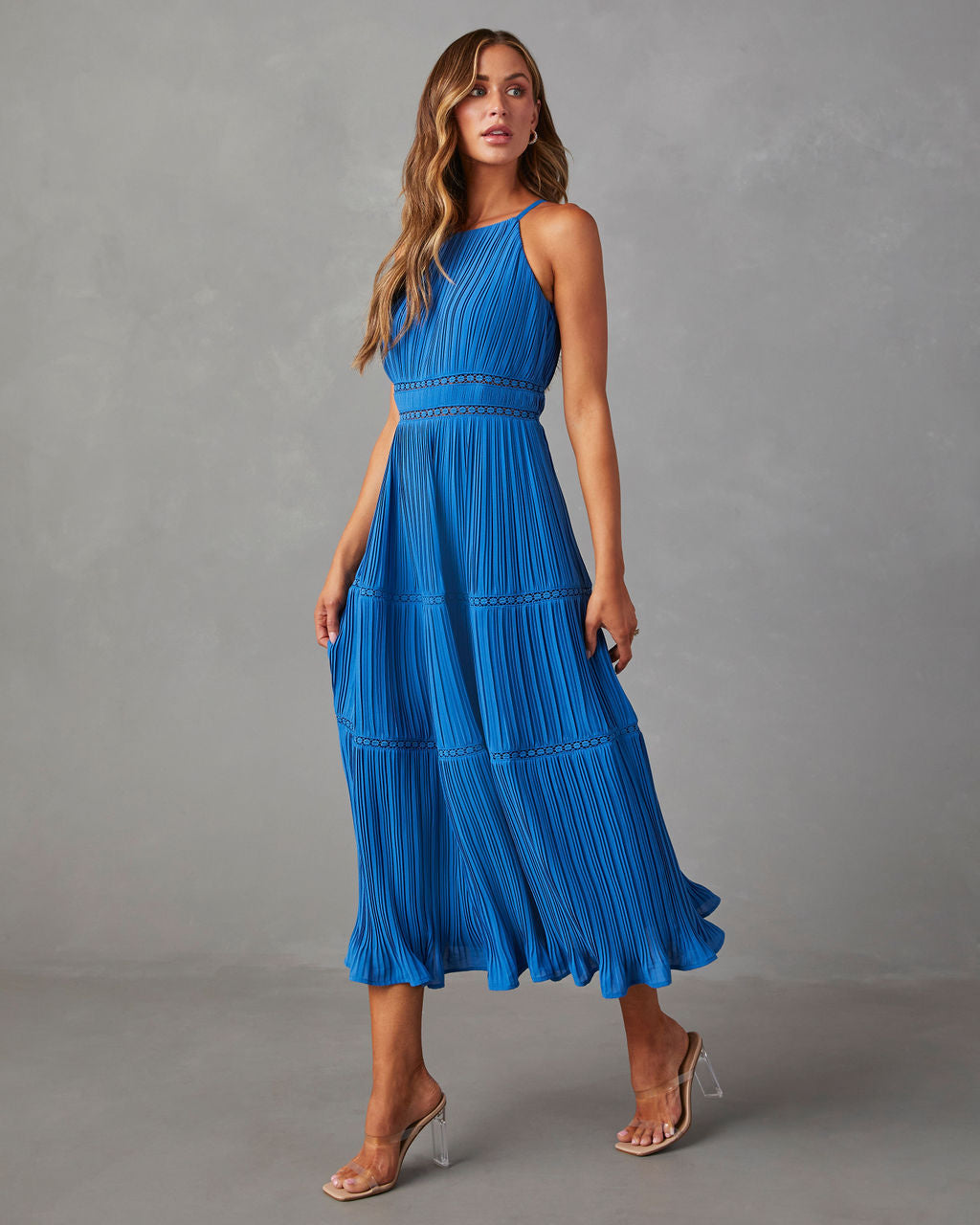 Lucienne Tiered Midi Dress-Vogue Logic