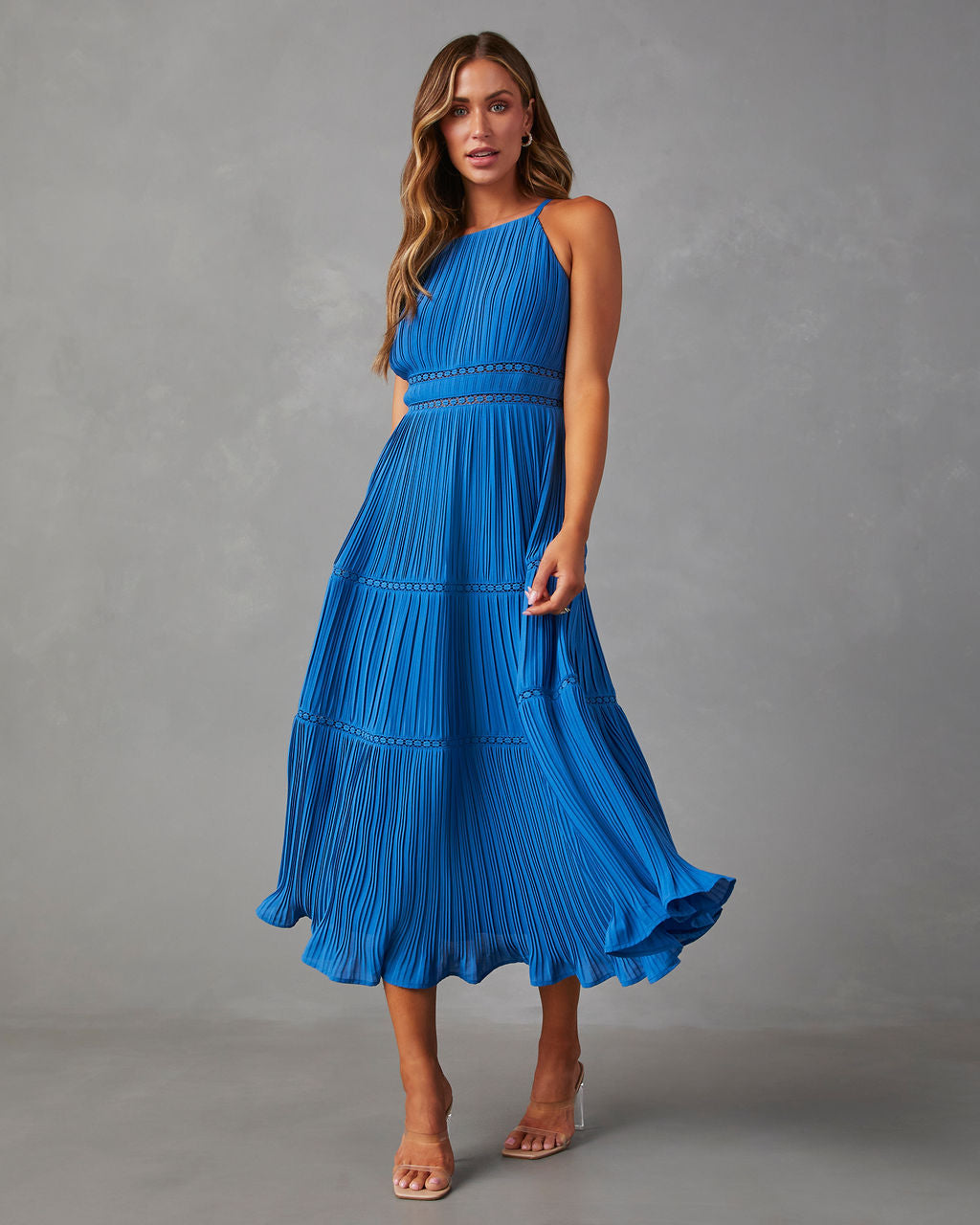 Lucienne Tiered Midi Dress-Vogue Logic