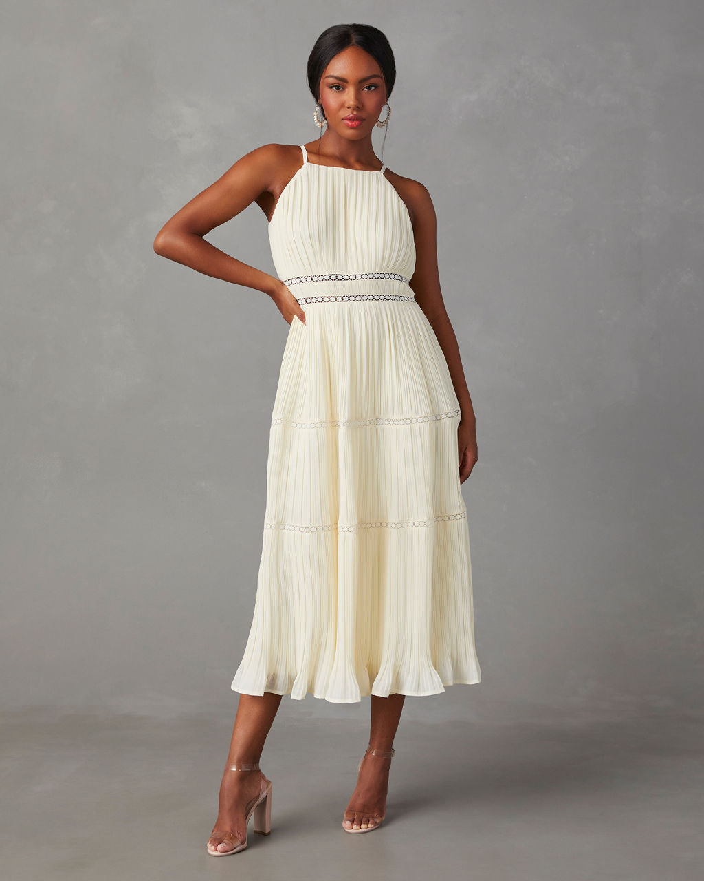 Lucienne Tiered Midi Dress-Vogue Logic