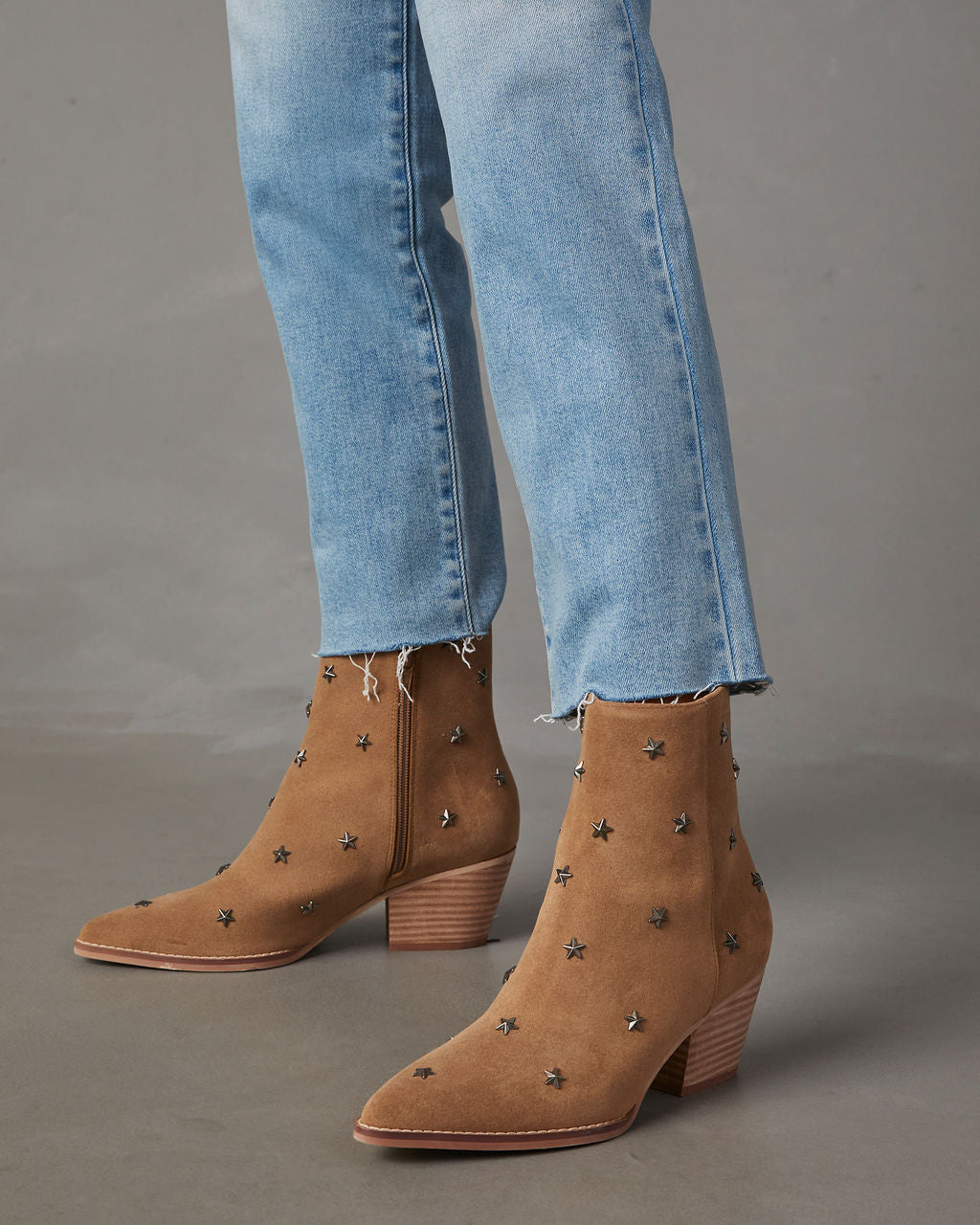 Audrie Star Studded Western Booties-Vogue Logic
