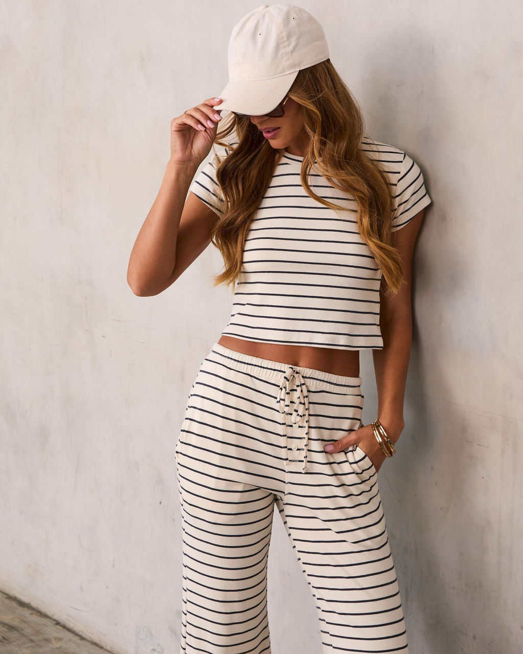 Albion Crop Striped Top-Vogue Logic