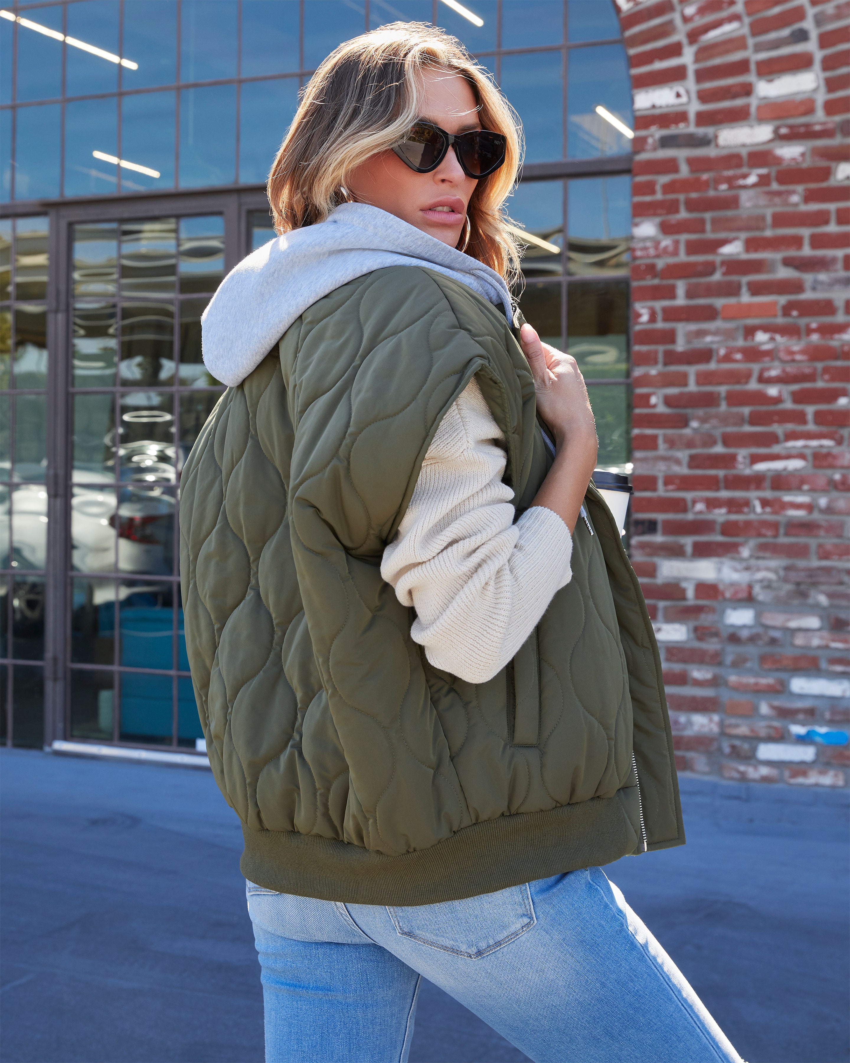 Fall And Forever Hooded Puffer Vest-Vogue Logic