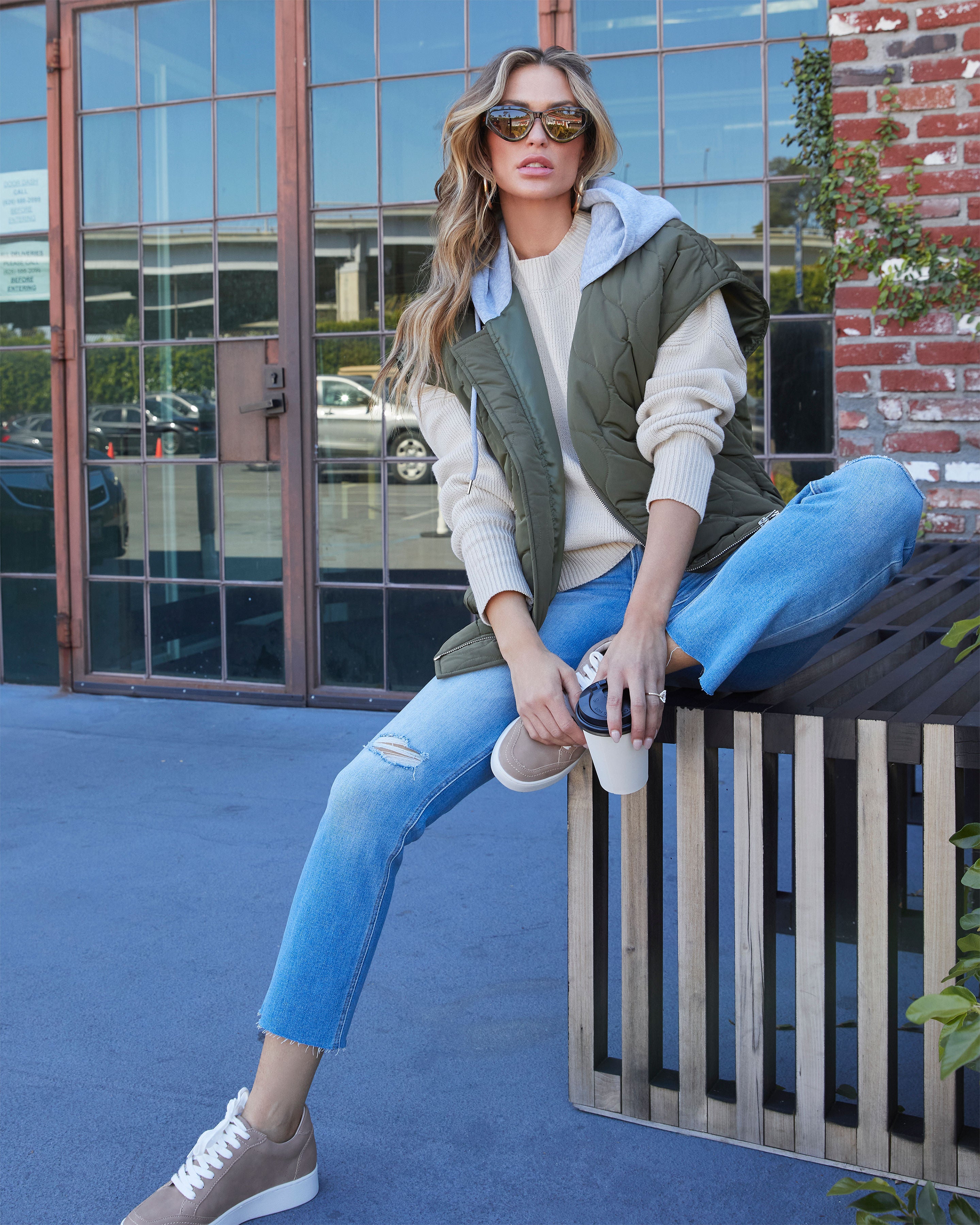 Fall And Forever Hooded Puffer Vest-Vogue Logic