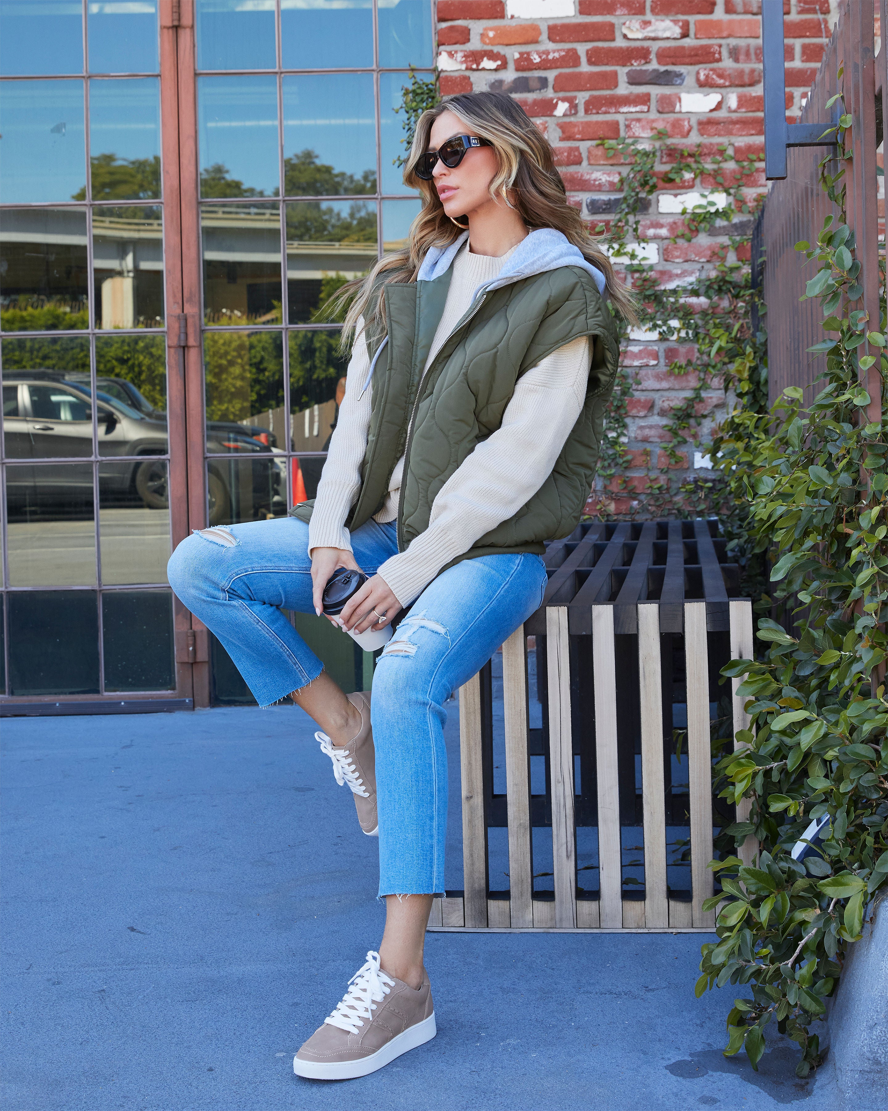 Fall And Forever Hooded Puffer Vest-Vogue Logic