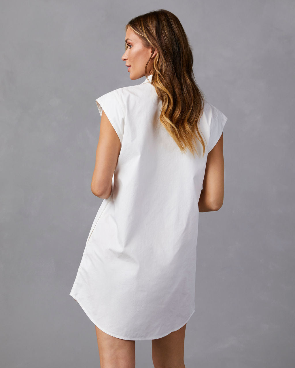 Powell Button Front Sleeveless Mini Dress-Vogue Logic