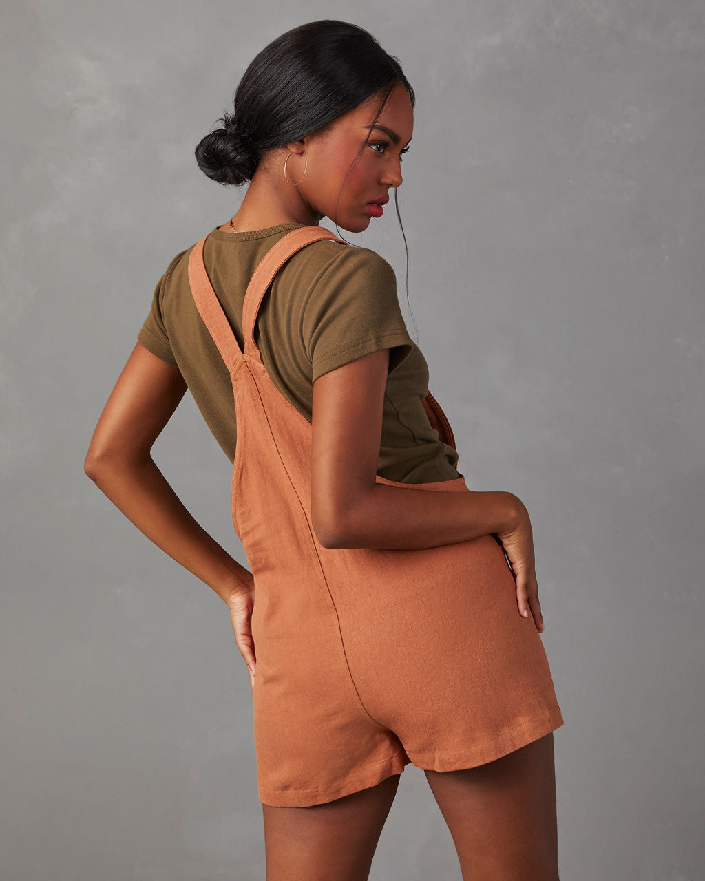 Northwest Cotton Linen Pocketed Romper-Vogue Logic