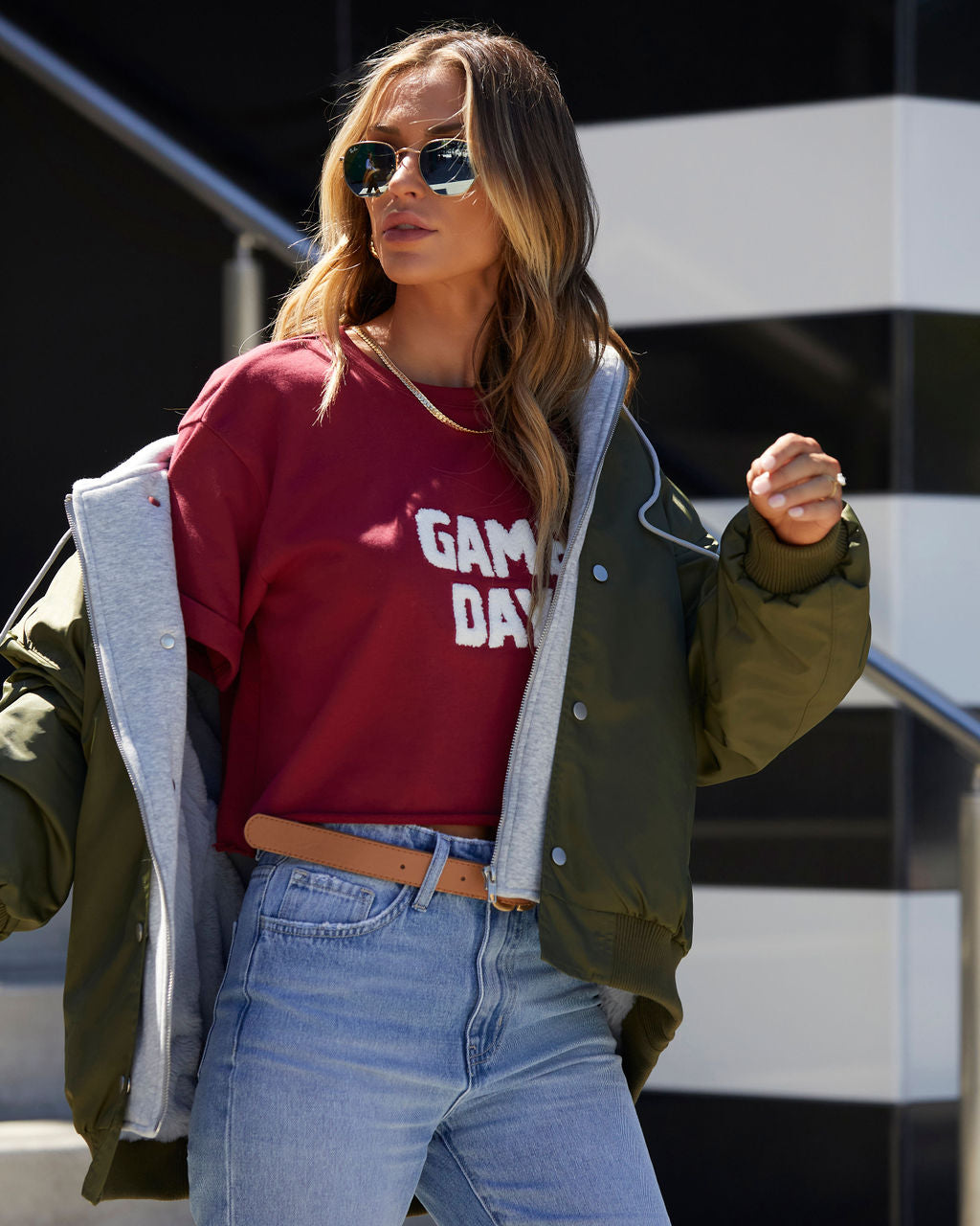 Game Day Cropped Graphic Tee-Vogue Logic