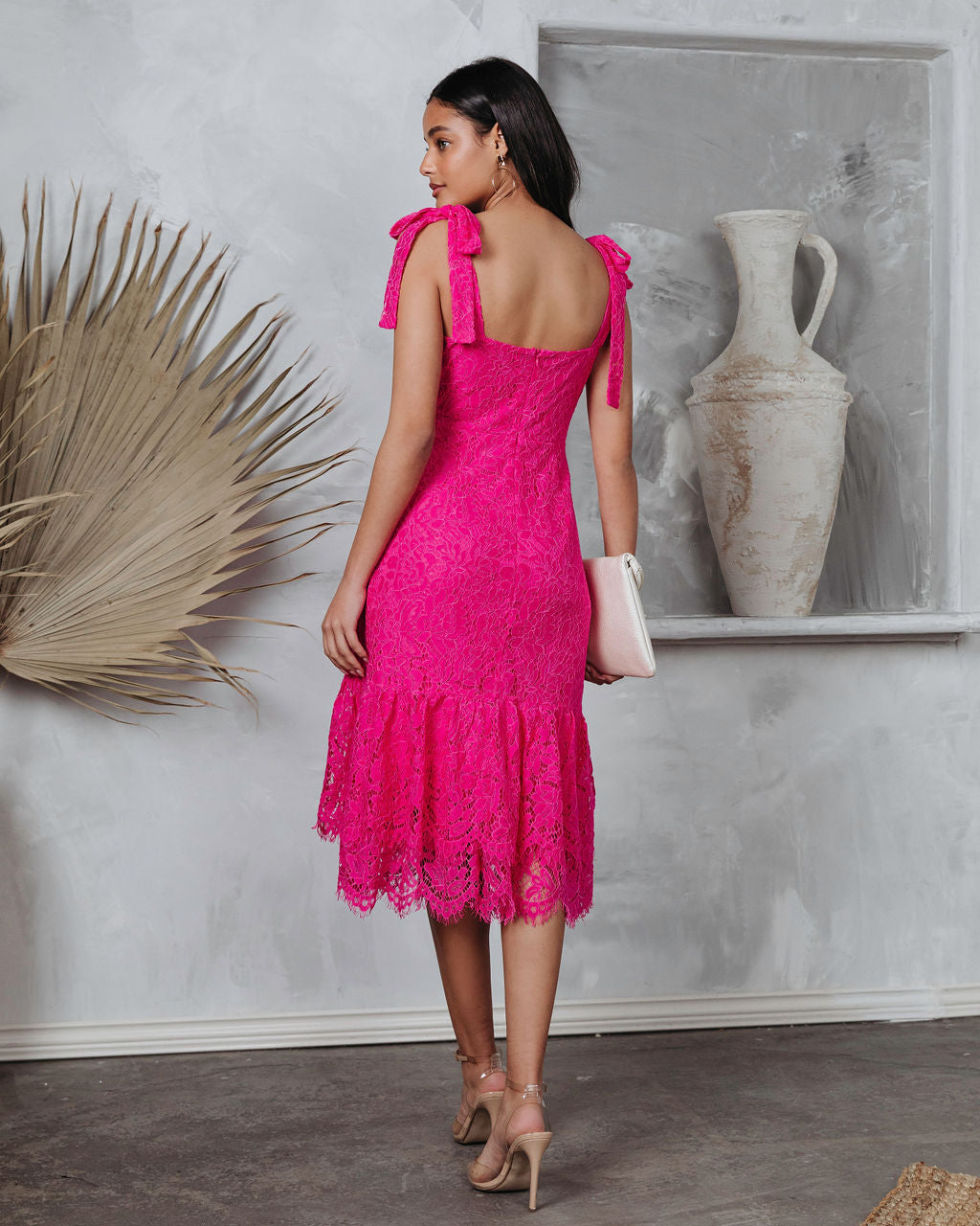 Miami High Tea Lace Midi Dress-Vogue Logic