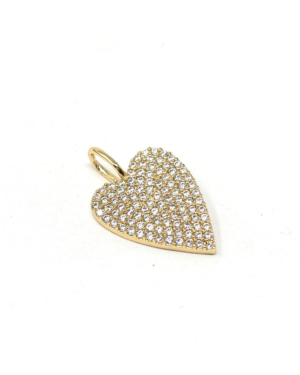 Embellished Heart 14k Plated Rhinestone Charm-Vogue Logic