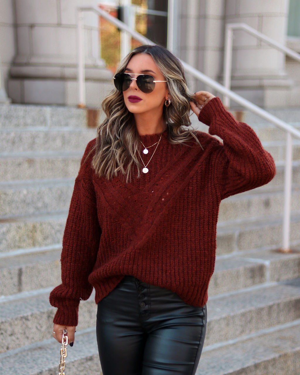 Chiara Knit Pullover Sweater-Vogue Logic