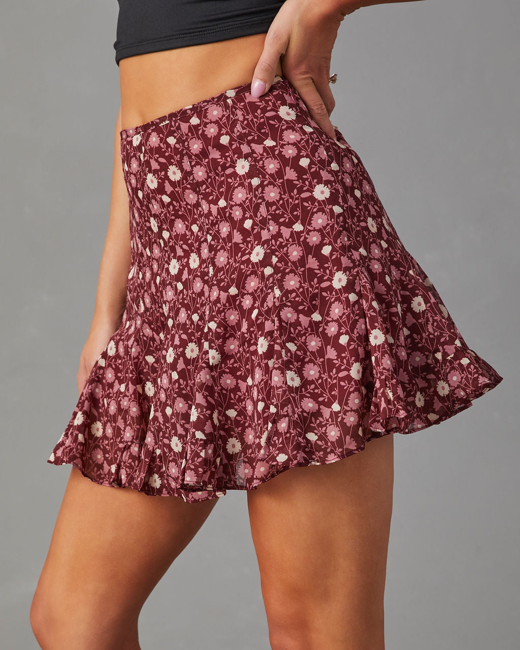 Briar Floral Ruffle Mini Skort-Vogue Logic