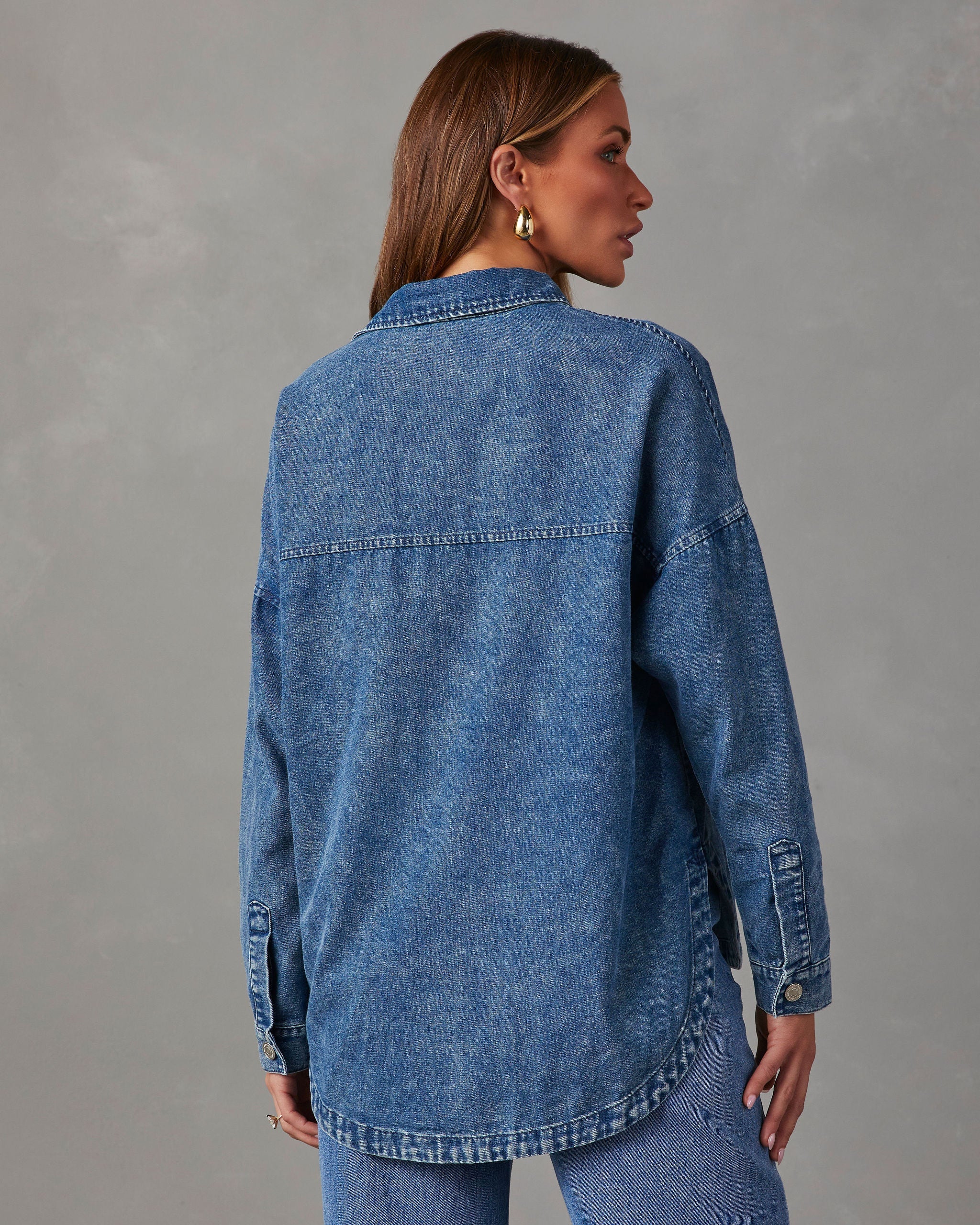 Boardwalk Cotton Blend Vintage Button Down Top-Vogue Logic