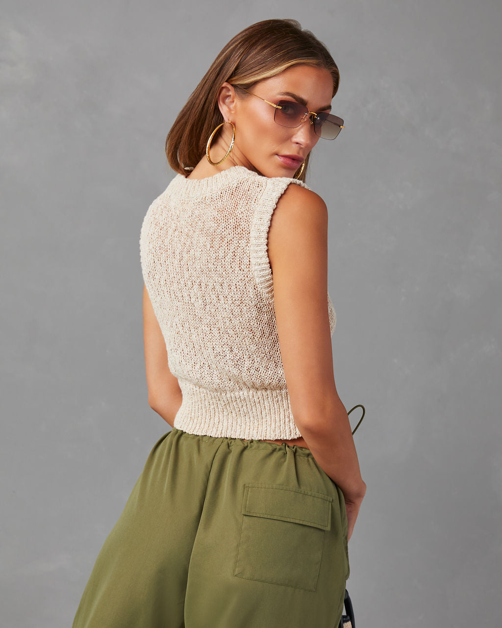 Gianni Sleeveless Sweater Knit Tank-Vogue Logic