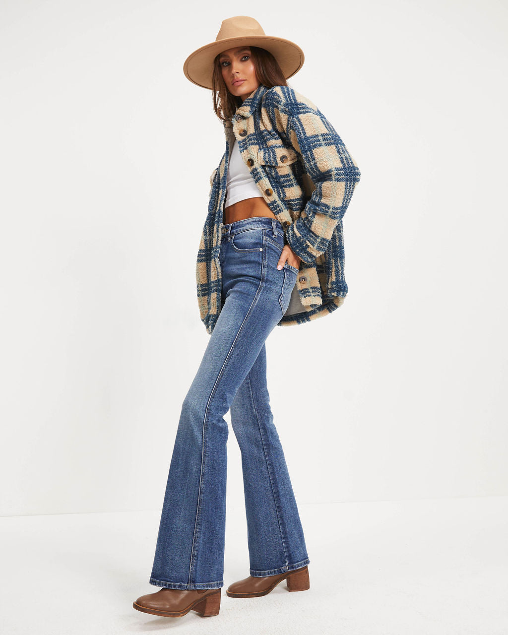 Retro High Rise Bell Bottom Denim-Vogue Logic