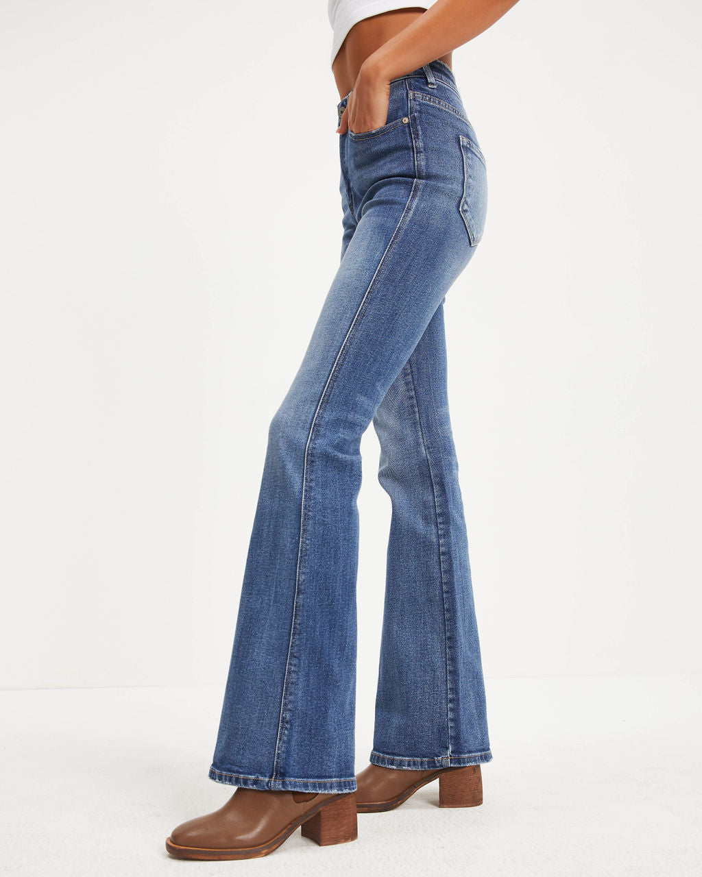 Retro High Rise Bell Bottom Denim-Vogue Logic