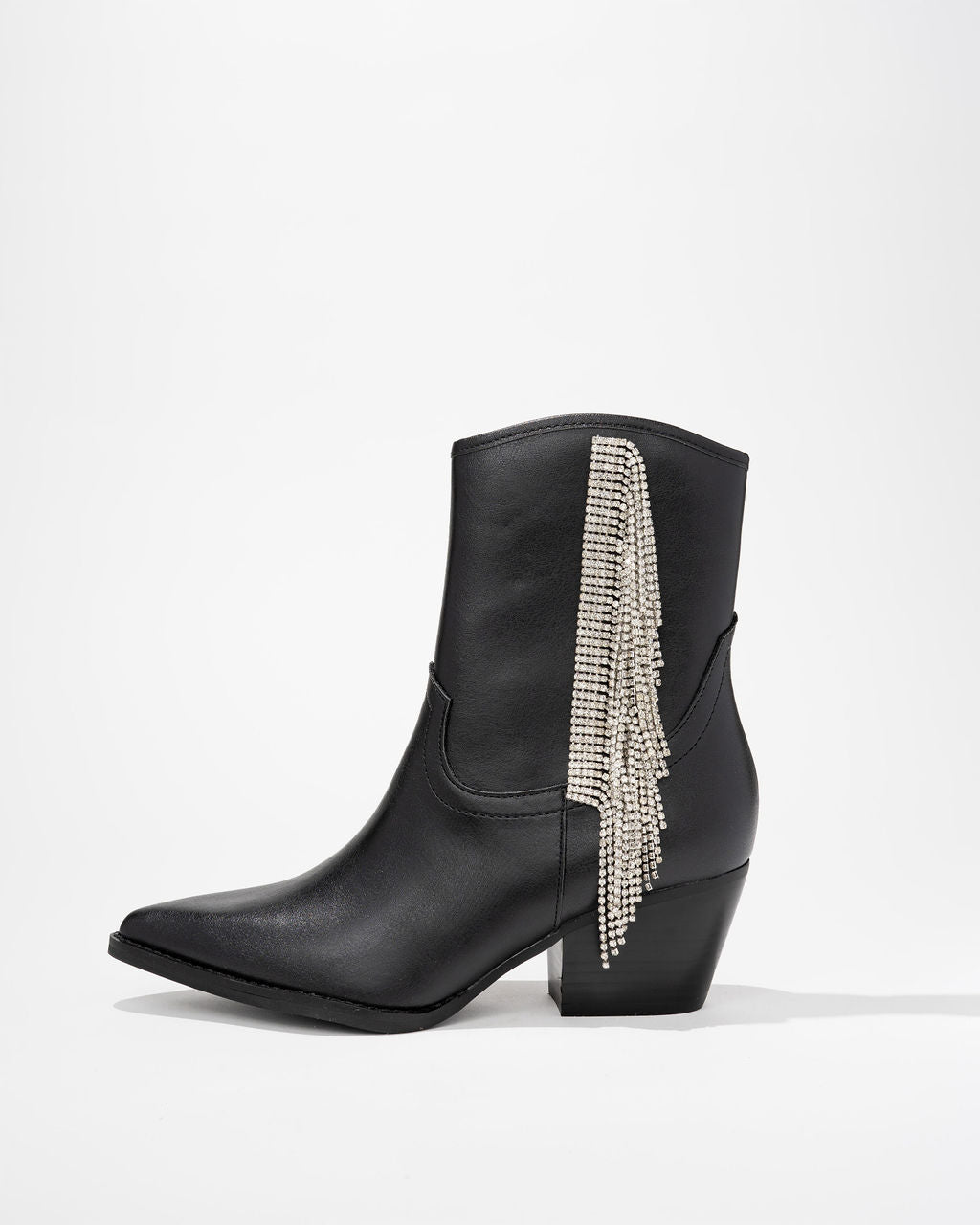 Rowan Crystal Fringe Bootie-Vogue Logic