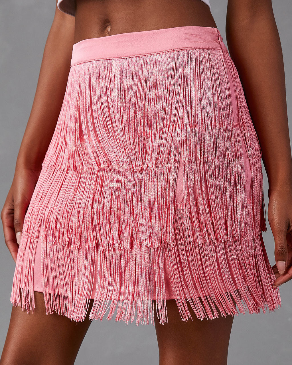 Erini Fringe Mini Skirt-Vogue Logic