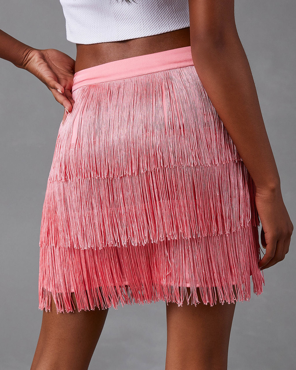 Erini Fringe Mini Skirt-Vogue Logic