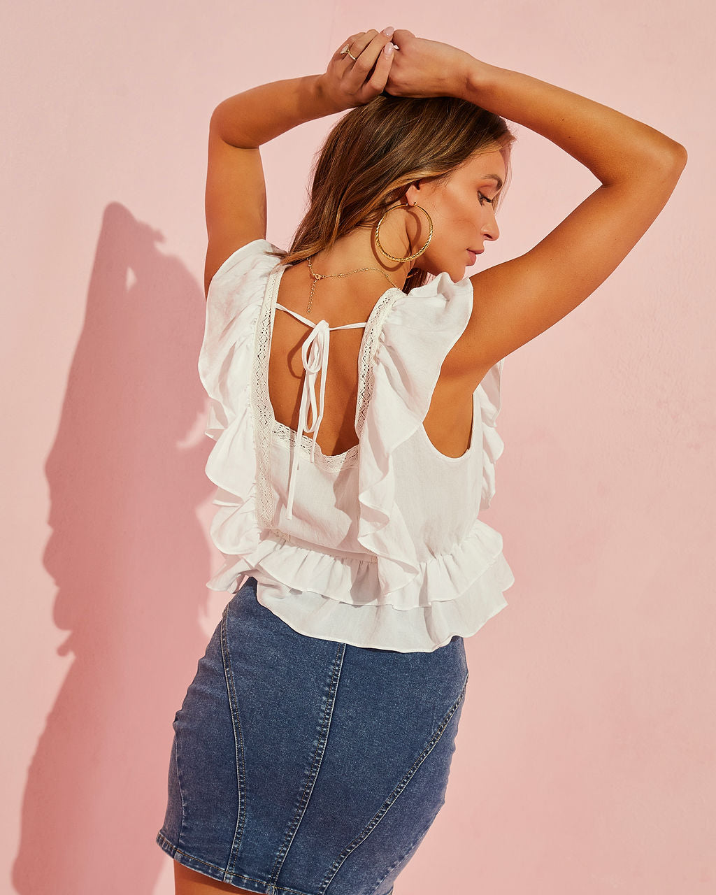Aldina Ruffle Peplum Top-Vogue Logic
